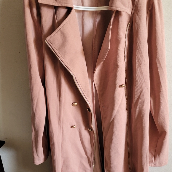 Plus Size Zipper Front Double Breasted Blazer Dress - Picture 4 of 7